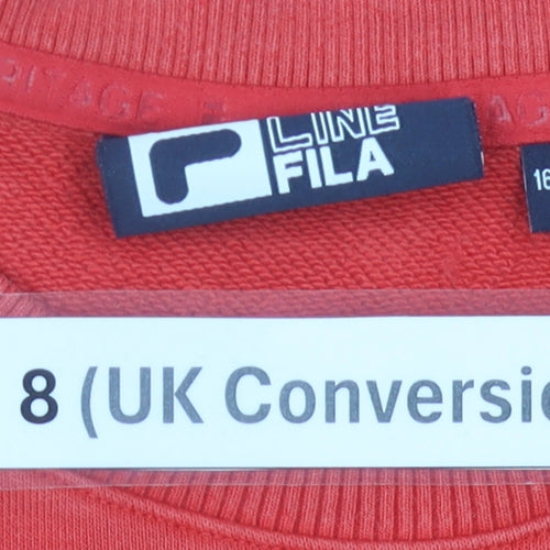 Fila Womens Red Ski Graphic Sweatshirt Size 8 UK Regular Fit