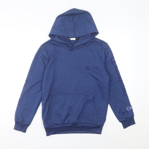 Champion Womens Blue Pullover Hoodie Size 8 UK Logo Sportswear