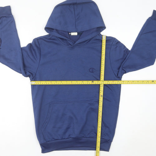 Champion Womens Blue Pullover Hoodie Size 8 UK Logo Sportswear