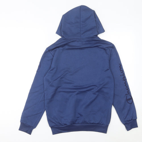 Champion Womens Blue Pullover Hoodie Size 8 UK Logo Sportswear