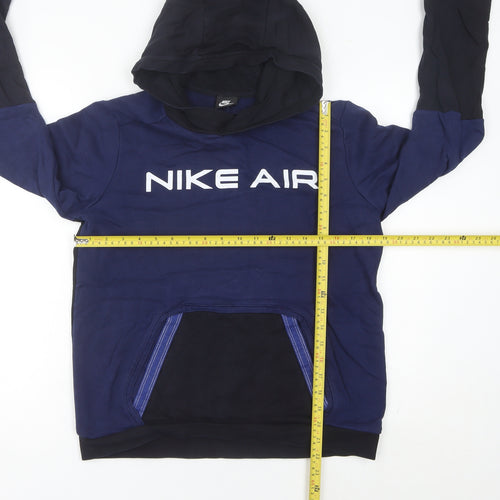 Nike Air Women’s Blue Black Hoodie Size 6 UK Cotton Blend