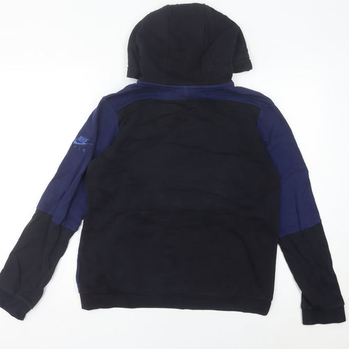 Nike Air Women’s Blue Black Hoodie Size 6 UK Cotton Blend