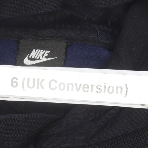 Nike Air Women’s Blue Black Hoodie Size 6 UK Cotton Blend