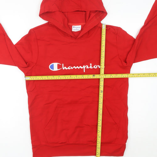 Champion Women’s Red Hoodie Pullover UK 6 Small Logo Sportswear