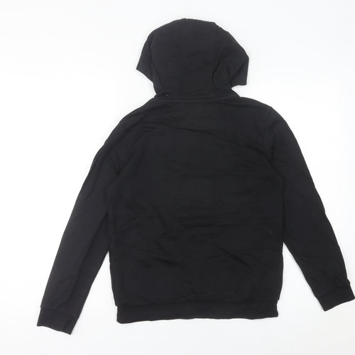Adidas Womens Black Pullover Hoodie Size 2 Logo Print Sweatshirt