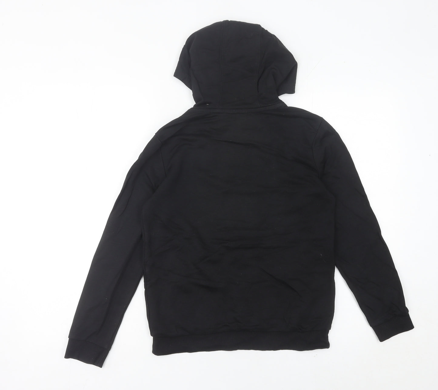 Adidas Womens Black Pullover Hoodie Size 2 Logo Print Sweatshirt