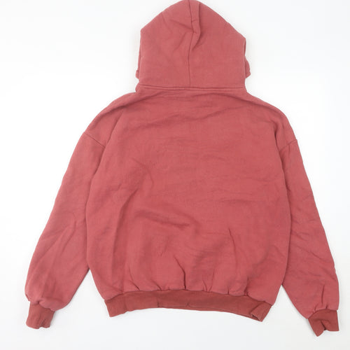 Champion Womens Red Pullover Hoodie Size 8 Cotton Logo Sweatshirt