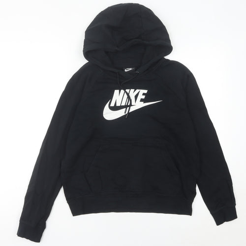 Nike Womens Black Size 8 Pullover Hoodie Sweatshirt with Logo