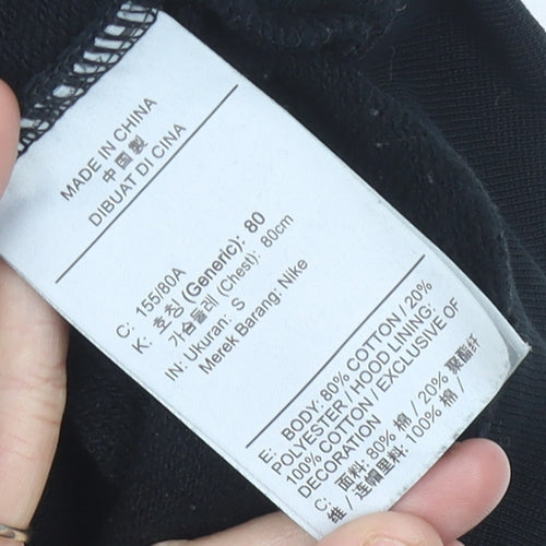 Nike Womens Black Size 8 Pullover Hoodie Sweatshirt with Logo
