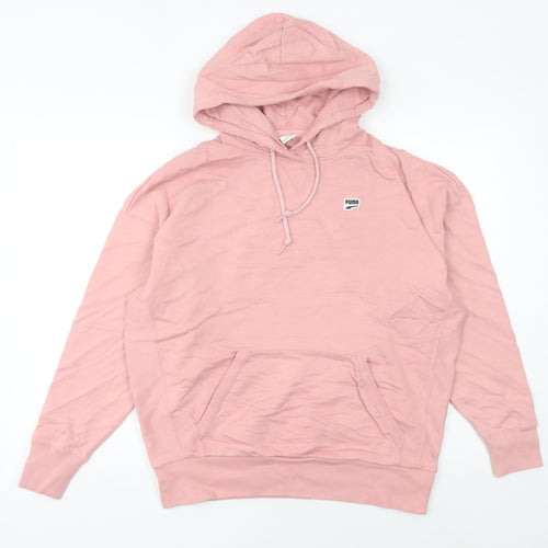 Puma Womens Pink Pullover Hoodie Size 10 Regular Fit Cotton