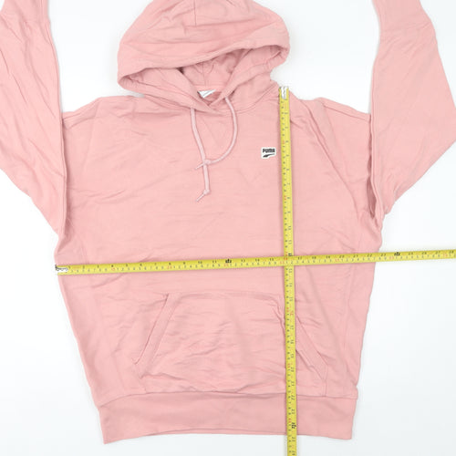 Puma Womens Pink Pullover Hoodie Size 10 Regular Fit Cotton