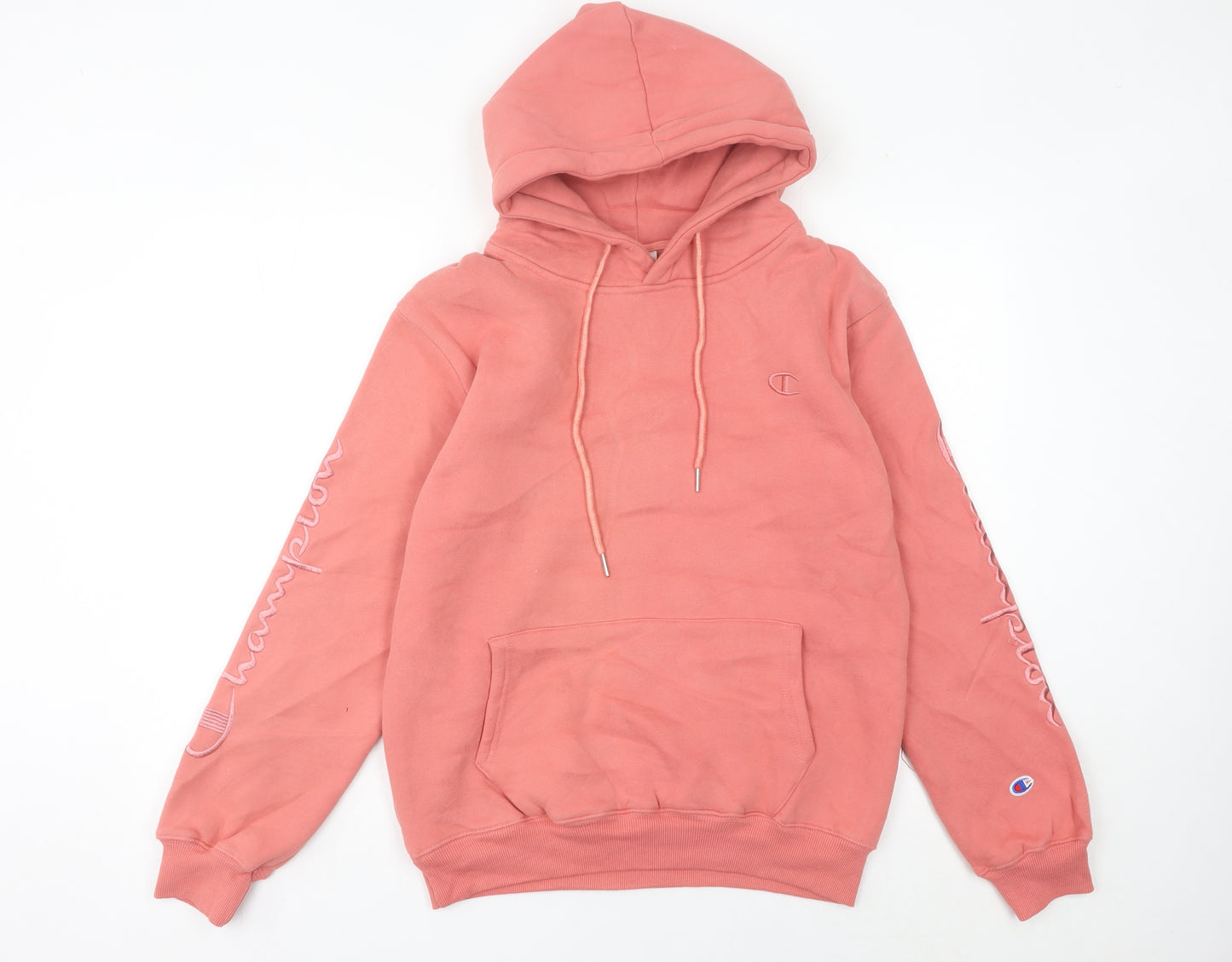 Champion Womens Pink Hoodie Size 10 UK Pullover Logo Sweatshirt
