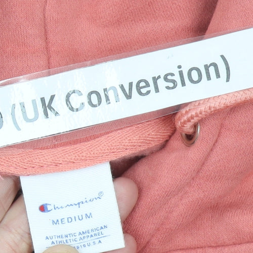 Champion Womens Pink Hoodie Size 10 UK Pullover Logo Sweatshirt