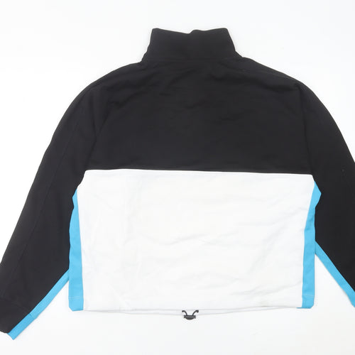 DKNY Sport Women's Black White Blue 1/2 Zip Sweatshirt Size L