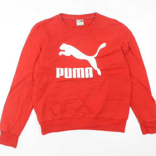 Puma Women’s Red Sweatshirt Size 10 Logo Pullover Jumper