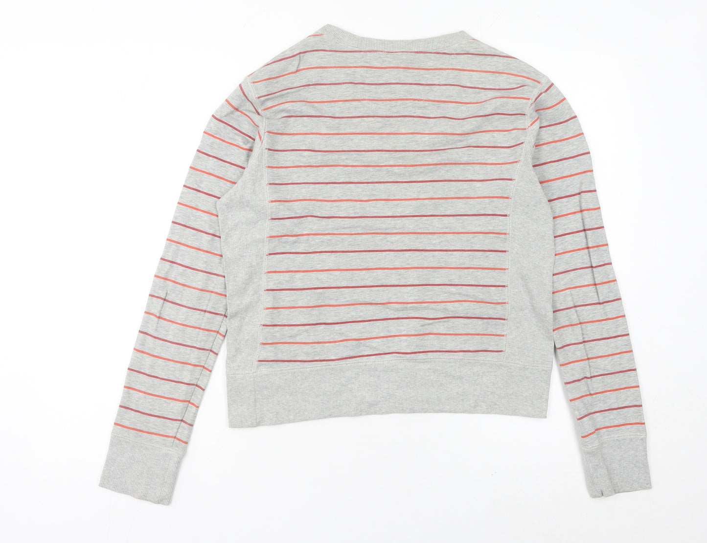 Nike Womens Grey Striped Sweatshirt UK 10 Crew Neck Long Sleeve