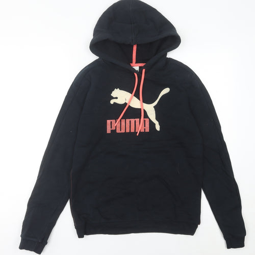 Puma Womens Black Pullover Hoodie UK 10 Regular Fit Sportswear