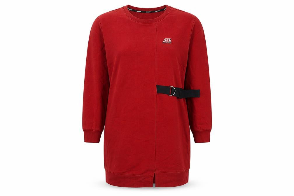 Skechers Women’s Red Long Sleeve T-Shirt Dress Size 8 Belted Casual