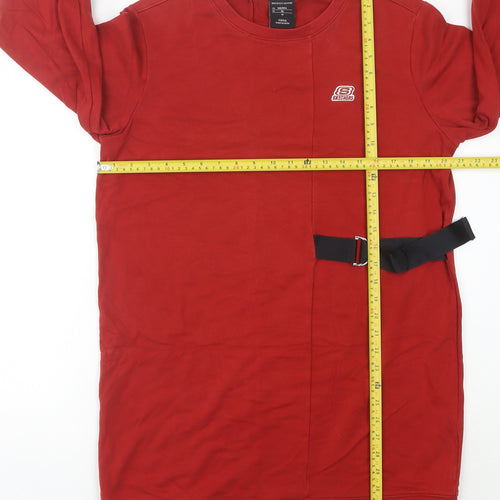 Skechers Women’s Red Long Sleeve T-Shirt Dress Size 8 Belted Casual