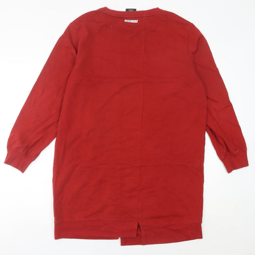 Skechers Women’s Red Long Sleeve T-Shirt Dress Size 8 Belted Casual