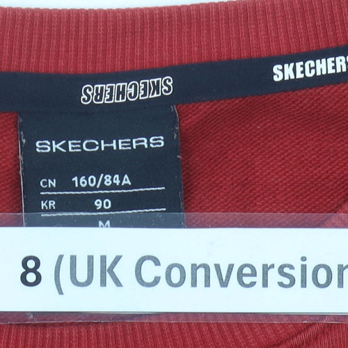 Skechers Women’s Red Long Sleeve T-Shirt Dress Size 8 Belted Casual
