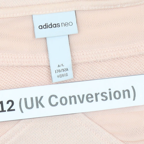 Adidas Women’s Pink Sweatshirt UK 12 Ruffle Hem Long Sleeve Pullover