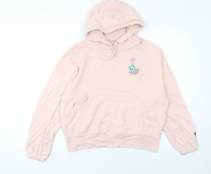 Puma Womens Pink Pullover Hoodie Size 8 Graphic Print Casual