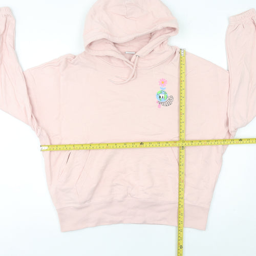 Puma Womens Pink Pullover Hoodie Size 8 Graphic Print Casual