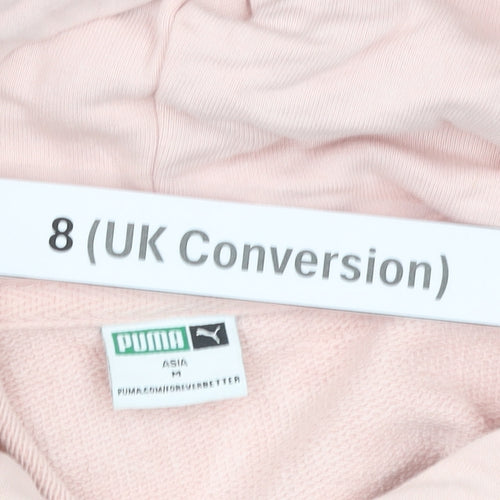 Puma Womens Pink Pullover Hoodie Size 8 Graphic Print Casual