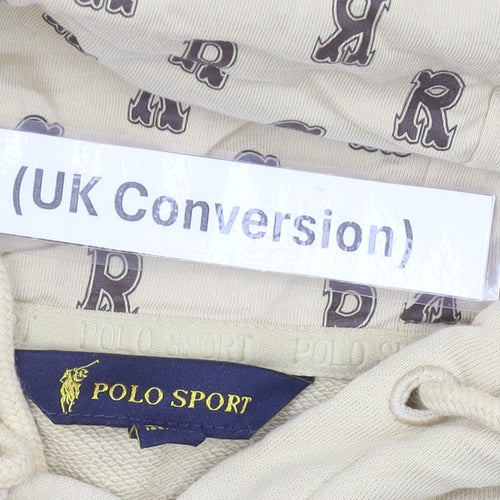 Polo Sport Women’s Beige Hoodie UK 10 Pullover Cotton Blend