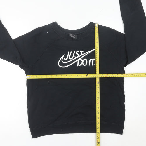Nike Women’s Black Crew Neck Sweatshirt UK 10 Just Do It Logo