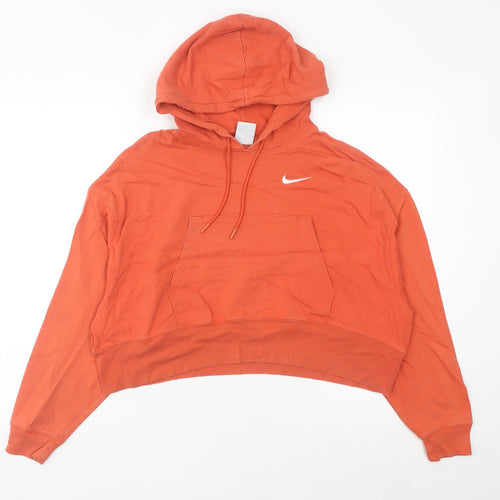 Nike Women’s Orange Pullover Hoodie Size 4 XS Cotton Sportswear