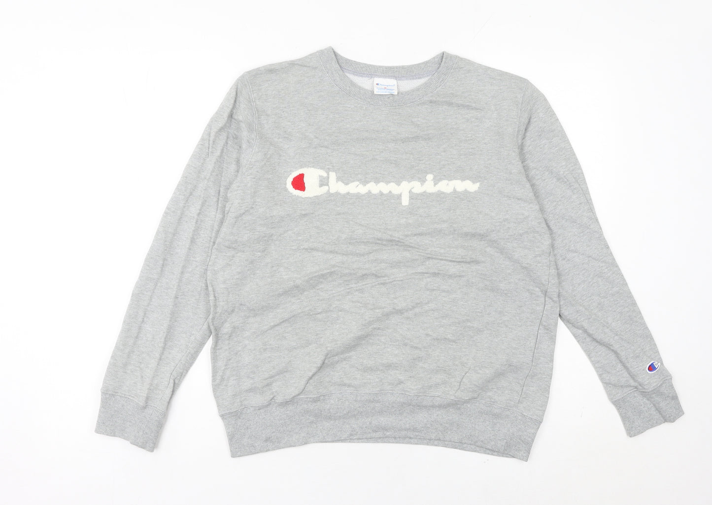 Champion Women’s Grey Logo Pullover Sweatshirt Size 8 UK