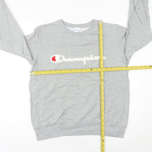 Champion Women’s Grey Logo Pullover Sweatshirt Size 8 UK
