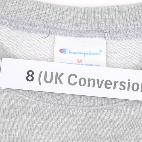 Champion Women’s Grey Logo Pullover Sweatshirt Size 8 UK