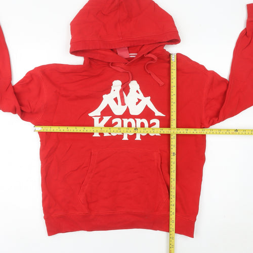 Kappa Womens Red Hoodie UK 10 Cotton Pullover Logo Sweatshirt