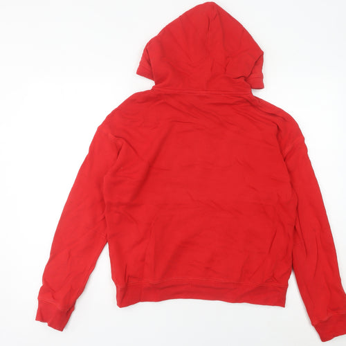 Kappa Womens Red Hoodie UK 10 Cotton Pullover Logo Sweatshirt