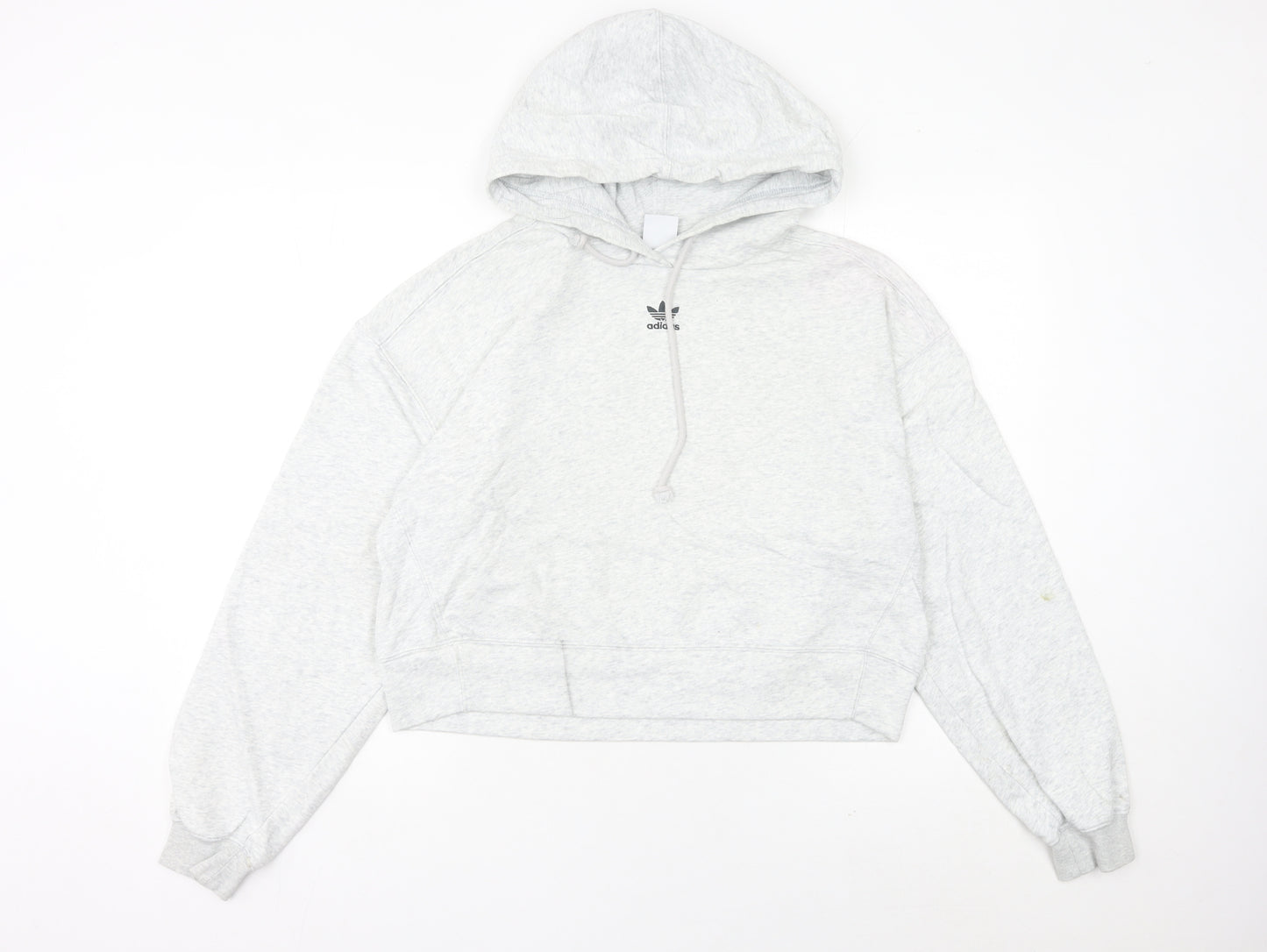 Adidas Women’s Grey Hoodie Size 8 UK Cotton Blend Pullover
