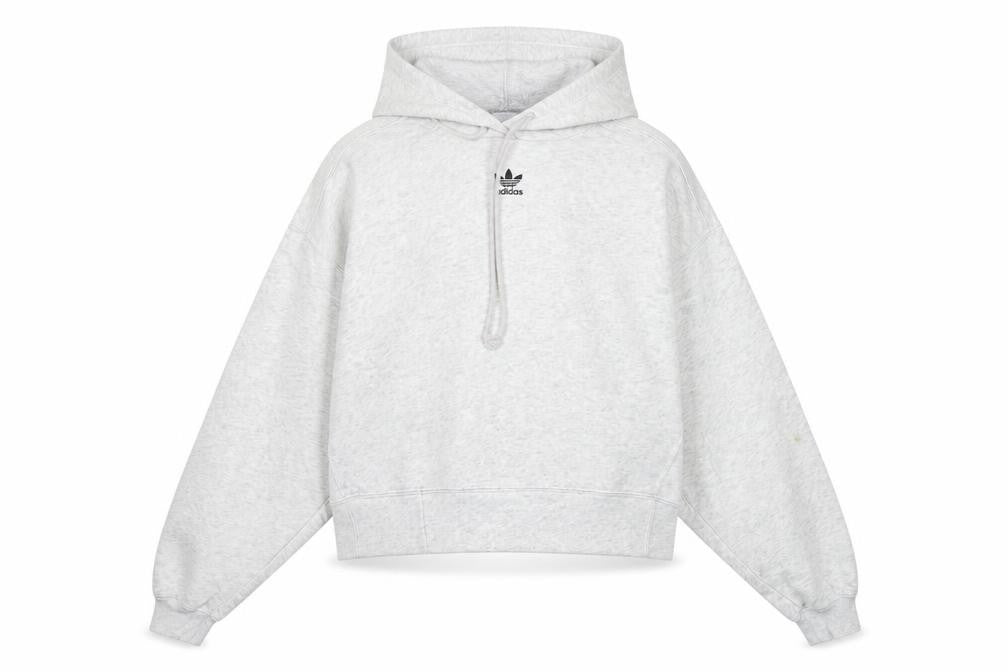 Front view of Adidas Women’s Grey Hoodie, size UK 8, UK Cotton Blend Pullover