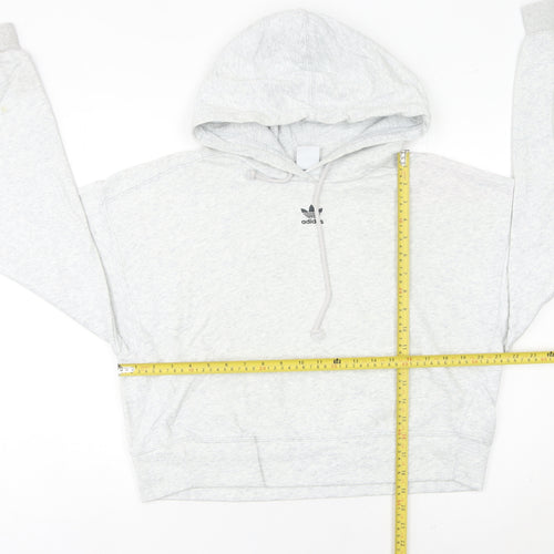 Adidas Women’s Grey Hoodie Size 8 UK Cotton Blend Pullover