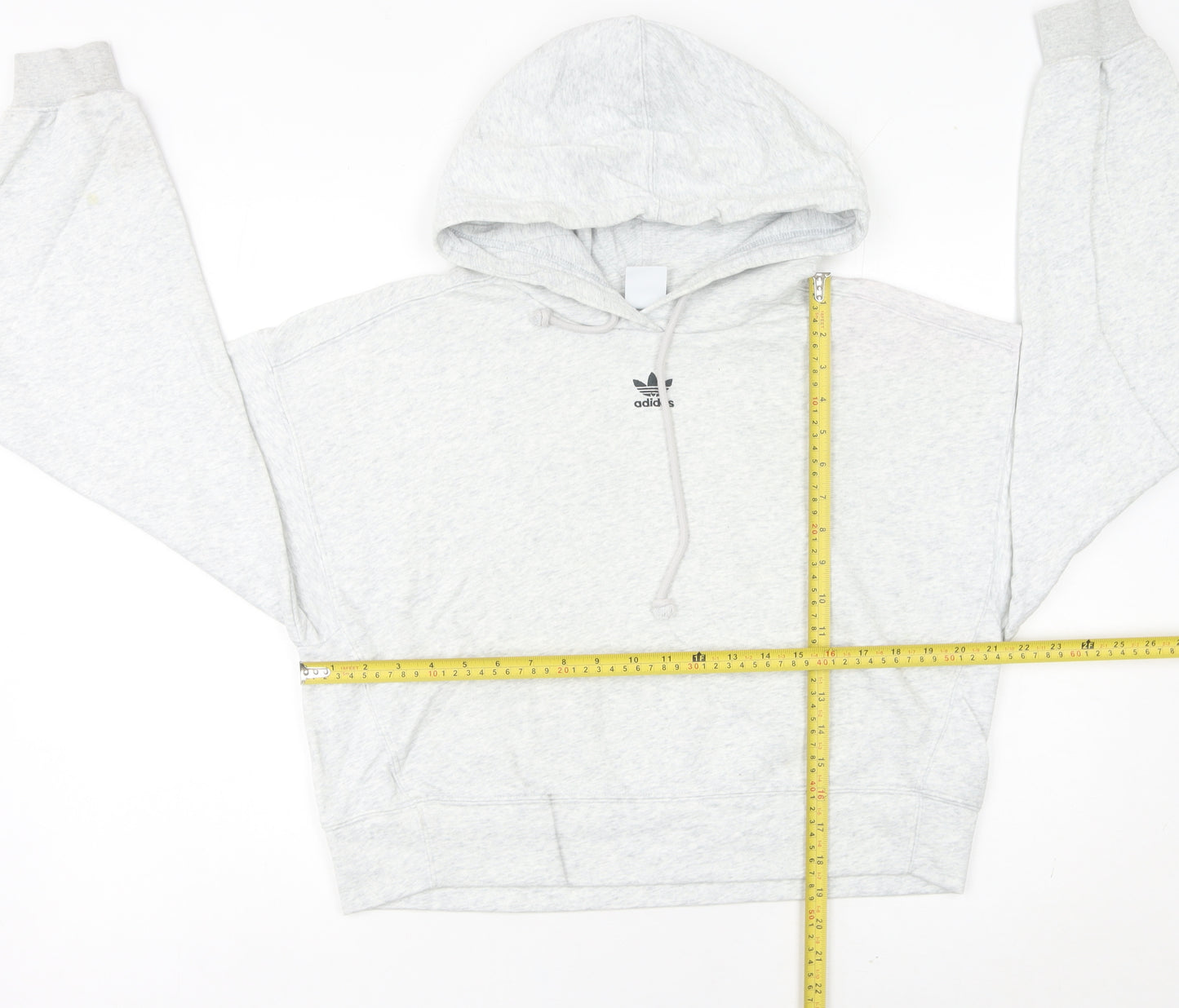Adidas Women’s Grey Hoodie Size 8 UK Cotton Blend Pullover