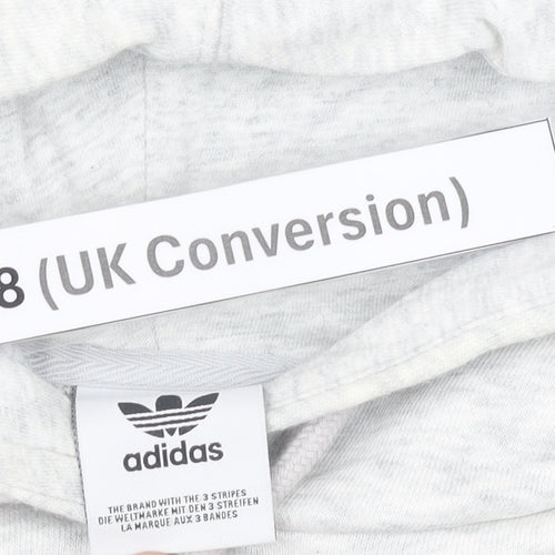 Adidas Women’s Grey Hoodie Size 8 UK Cotton Blend Pullover