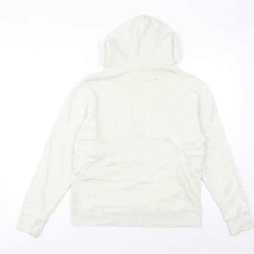 Champion Womens Beige Hoodie Size 10 UK Large Logo Pullover