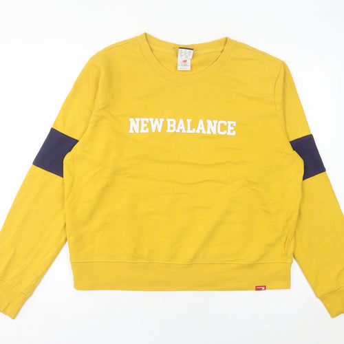 New Balance Women’s Yellow Sweatshirt Size 12 Logo Pullover