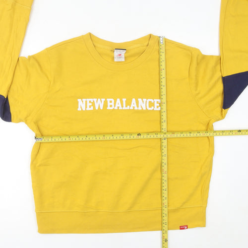 New Balance Women’s Yellow Sweatshirt Size 12 Logo Pullover