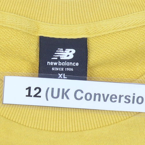 New Balance Women’s Yellow Sweatshirt Size 12 Logo Pullover