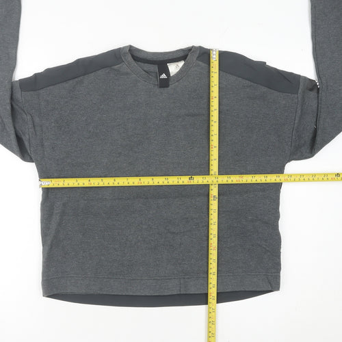 Adidas Womens Grey Sweatshirt Size 10 Crew Neck Long Sleeve