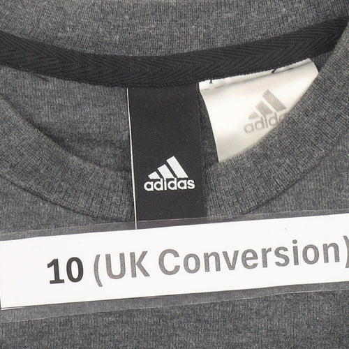 Adidas Womens Grey Sweatshirt Size 10 Crew Neck Long Sleeve