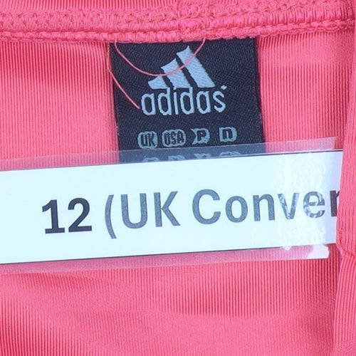 Adidas Womens Pink Henley Hoodie Size 12 with Logo Detail