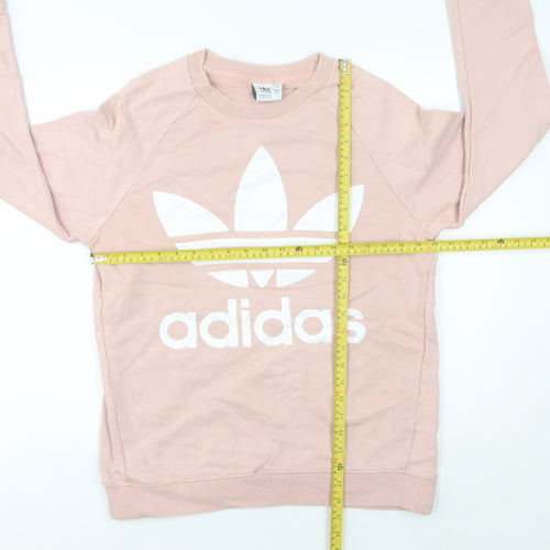 Adidas Womens Pink Sweatshirt Size 10 Logo Graphic Pullover